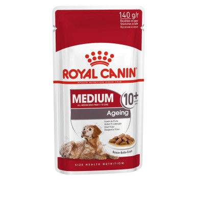 Royal Canin Medium Ageing 10 plus – Hrană Umedă în Sos pentru Câini Seniori de Talie Medie – 140 g